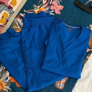 Ava Therese Royal Blue Scrub Pants and Top Set